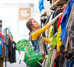 Woman in outdoor shop