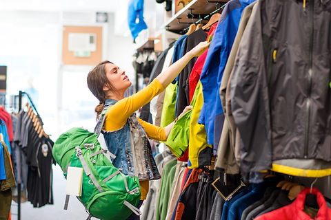 Woman in outdoor shop