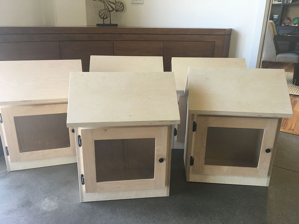 Unpainted Little Free Libraries constructed by Custom Design & Construction