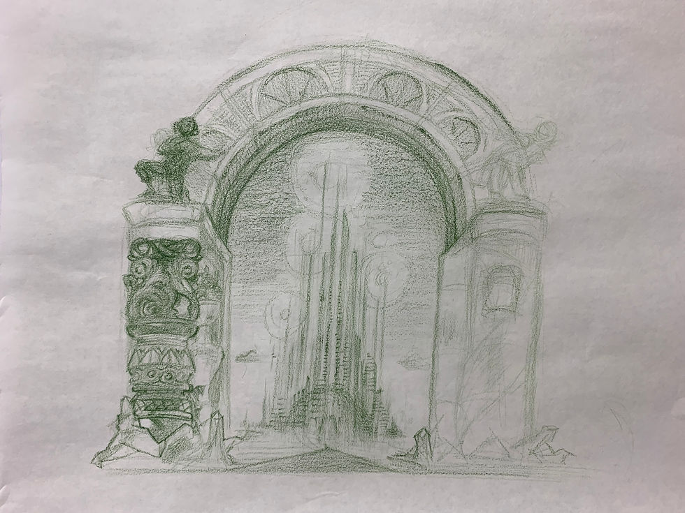 "Sketch of the Emerald City" by Aiseborn