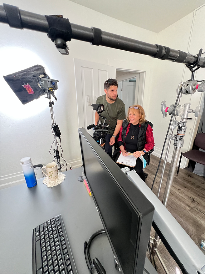 video production crew on set