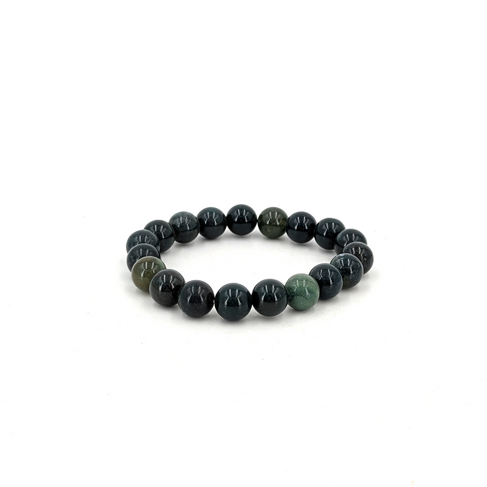 Bracelets en agate mousse 10 mm