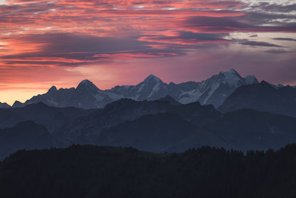 Eiger, Mensch und Jungfrau Berglandschaft bei Sonnenuntergang