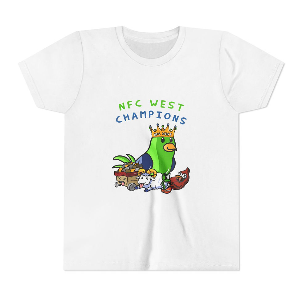 Thumbnail: Seattle Football Youth T-Shirt CornDoggyLOL Design NFC West Champs