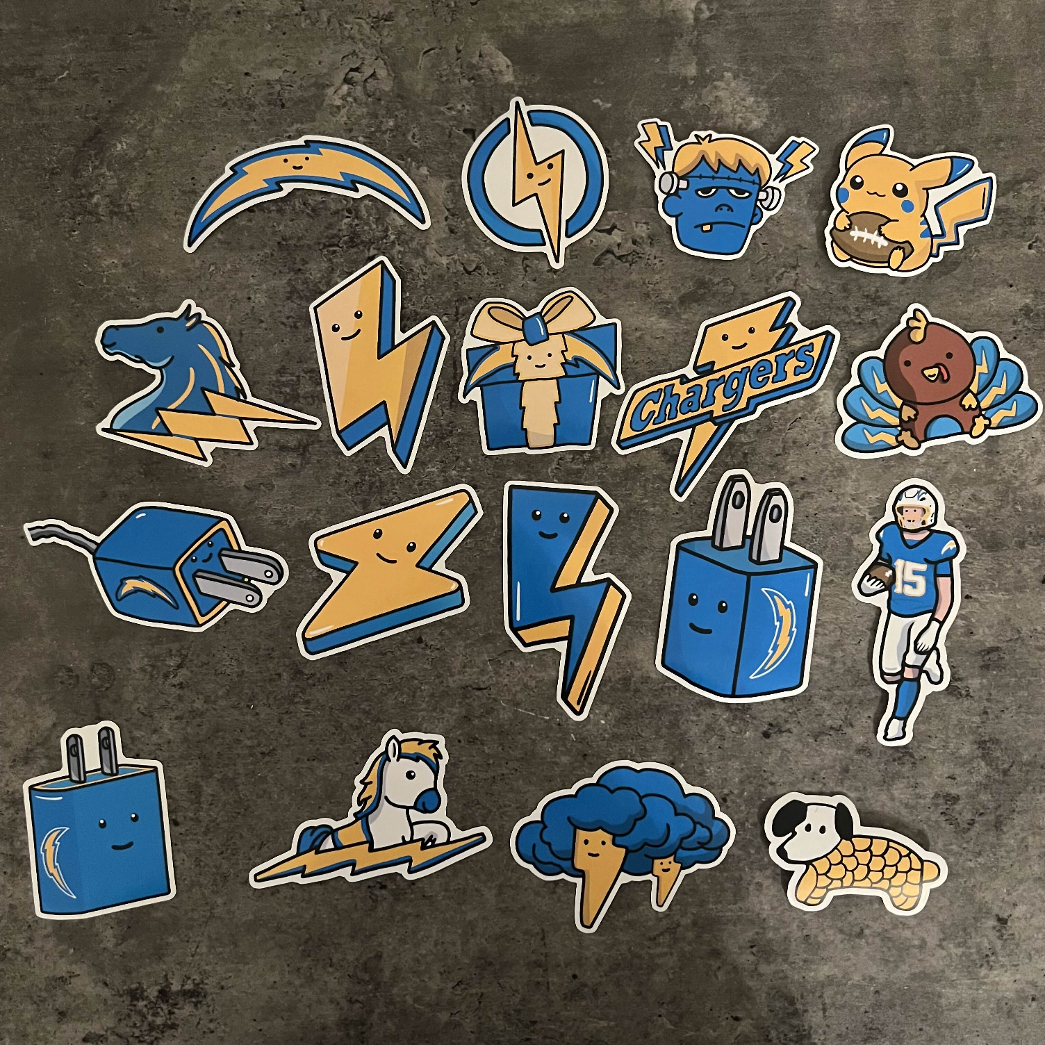 Los Angeles Bolts 2024 Football Stickers