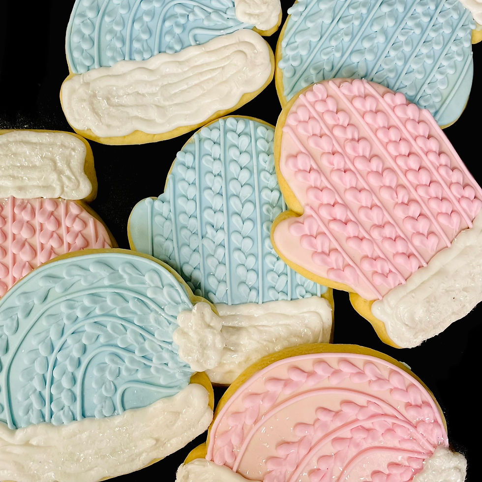 Pink & Blue Mitten Cookies