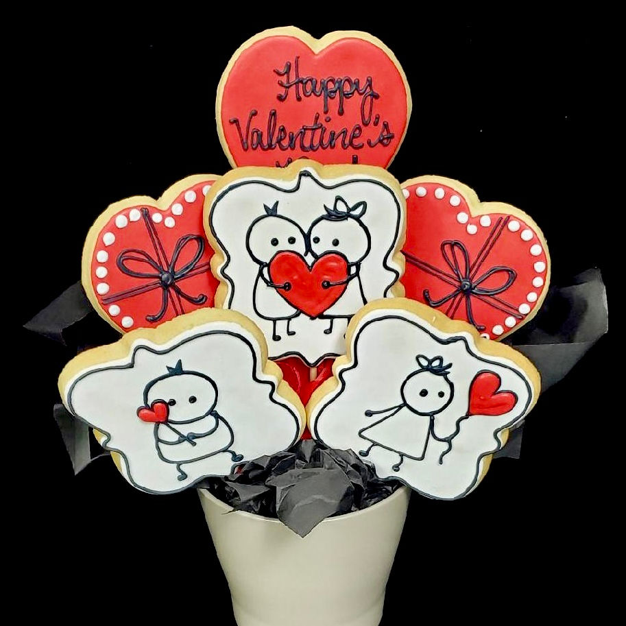 Stick Figure Valentine Bouquet