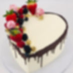 Heart Shaped Cake Topped with Fresh Berries