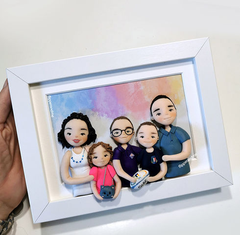 ritratto famiglia personalizzato in fimo flipperandme