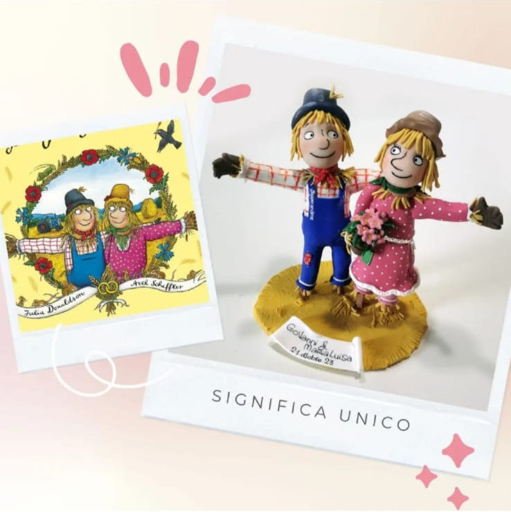 cake topper personalizzato ispirato a illustrazione