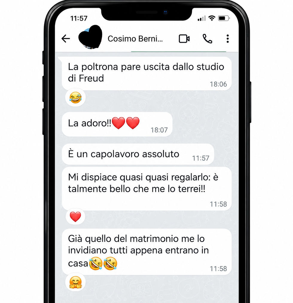 chat con il cliente con reazione soddisfatta