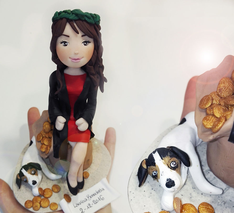 cake topper laurea personalizzato con sacco di soldi