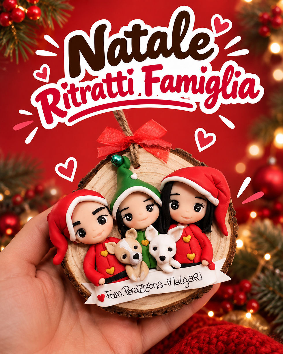 Tronchetto famiglia PERSONALIZZATO per albero Natale