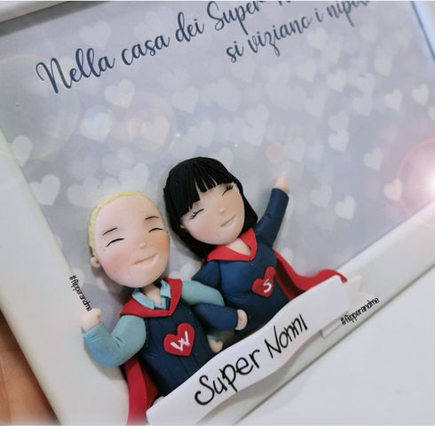 cornice super eroi personalizzata con super nonni