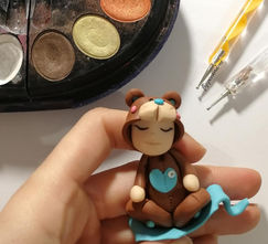 cornice nascita personalizzata in fimo orsetto