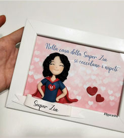 cornice ritratto personalizzata idea regalo per super zia con dedica