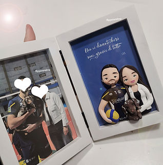 ritratto di coppia personalizzato con cane con foto e dedica