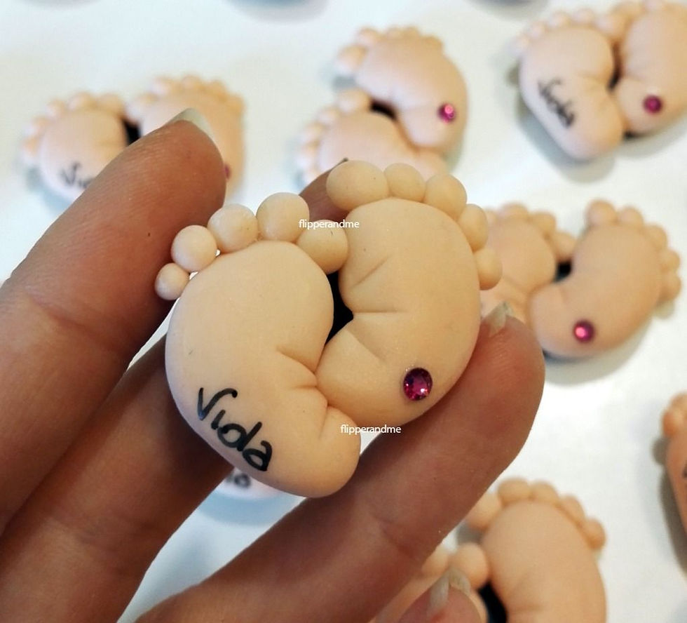 piedini in Fimo per regalo o bomboniera Baby Shower