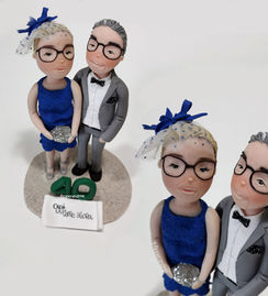 cake topper personalizzato 40 anniversario in fimo
