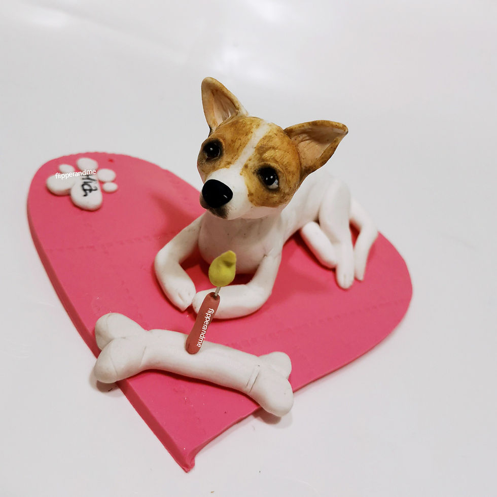 cake topper compleanno per cane con nome Mia osso e candelina