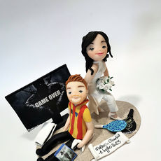 statuina matrimonio personalizzata in fimo tema game over