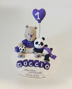 cake topper primo compleanno in fimo squadra del cuore