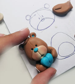 bomboniere battesimo in fimo orsetto