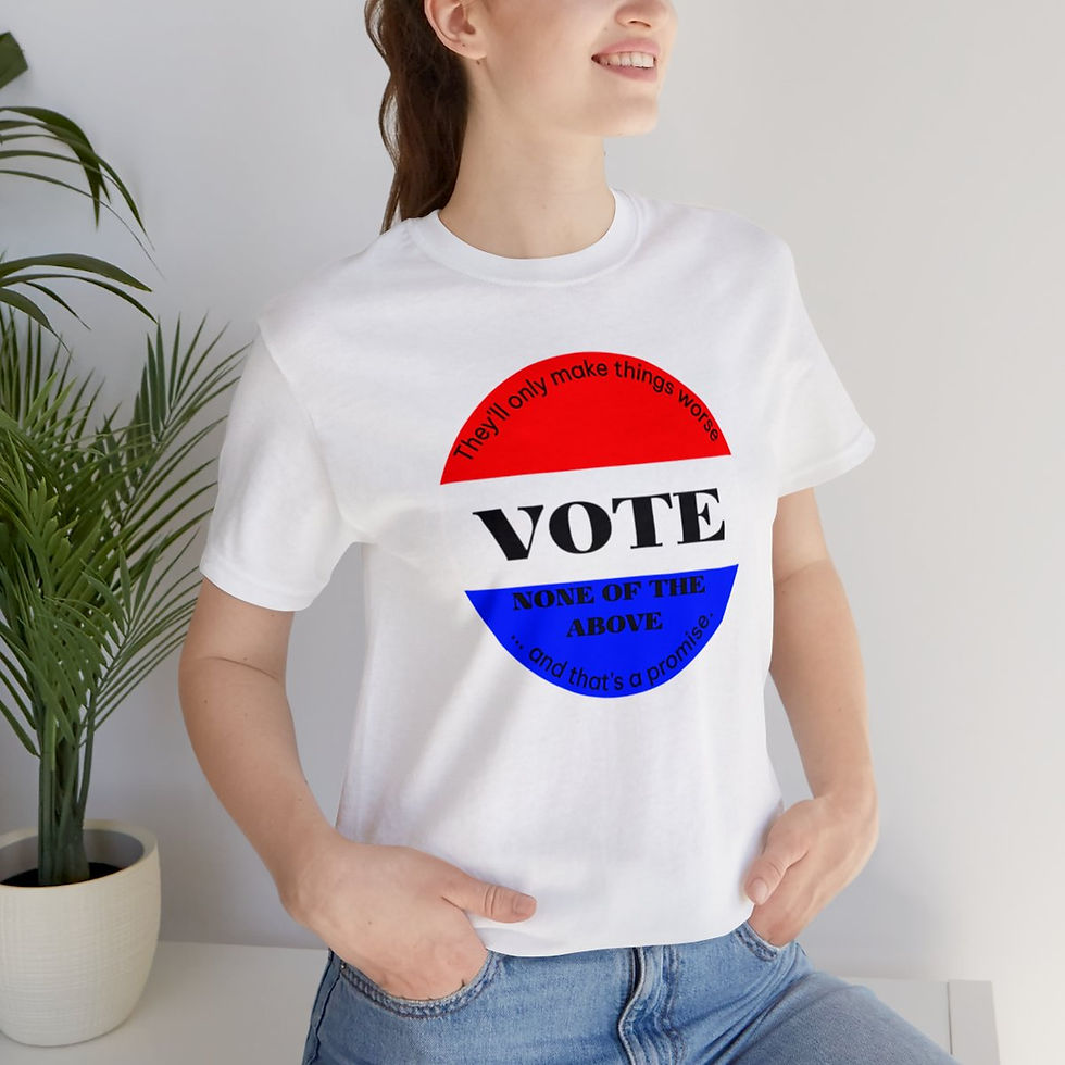 Thumbnail: Vote None of the Above Button Unisex Jersey Short Sleeve T-Shirt