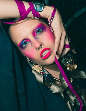 Editorial makeup look, created for a fashion photoshoot.