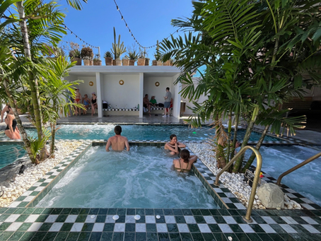 The pools at The Banya Bathhouse, Mullumbimby