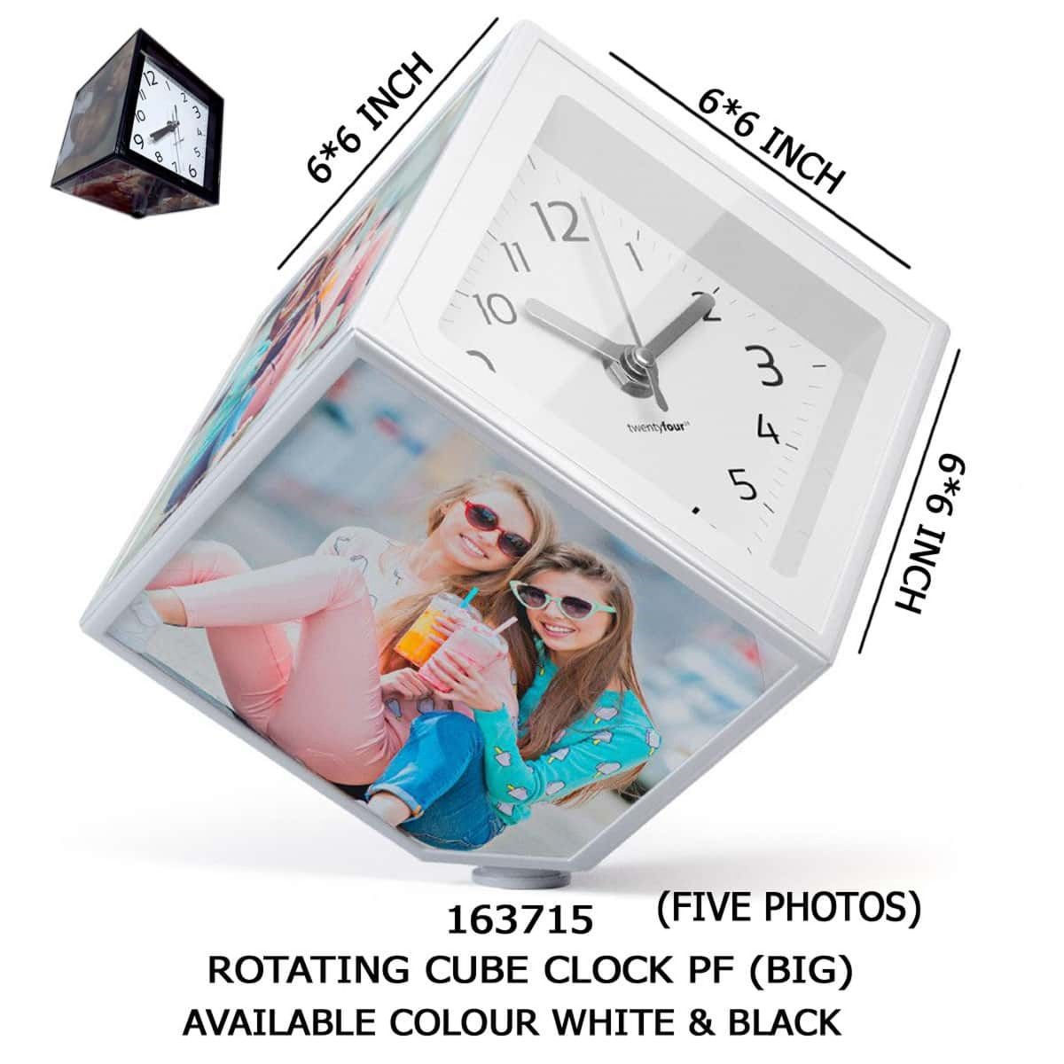 PERSONALIZED ROTATING CUBE CLOCK PF BIG