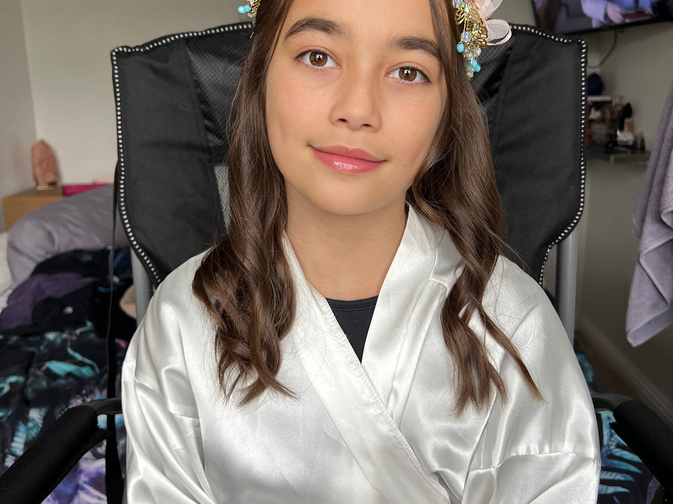 Flower girl hair styling & light make up.
