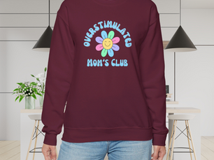 Overstimulated Mom's Club | Unisex Heavy Blendâ„¢ Crewneck Sweatshirt