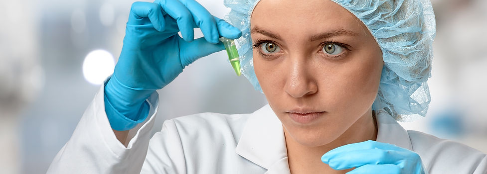 lab tech analyzing sample