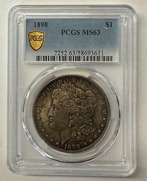 1898 P Morgan Silver Dollar PCGS MS 63 Great Toning! | Ed's