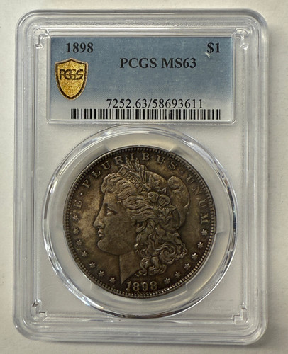 1898 P Morgan Silver Dollar PCGS MS 63 Great Toning! | Ed's