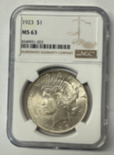 1923 Peace Dollar NGC MS 63