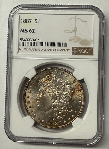 1887 P Morgan Silver Dollar NGC MS 62 | Ed's Elegant Coins
