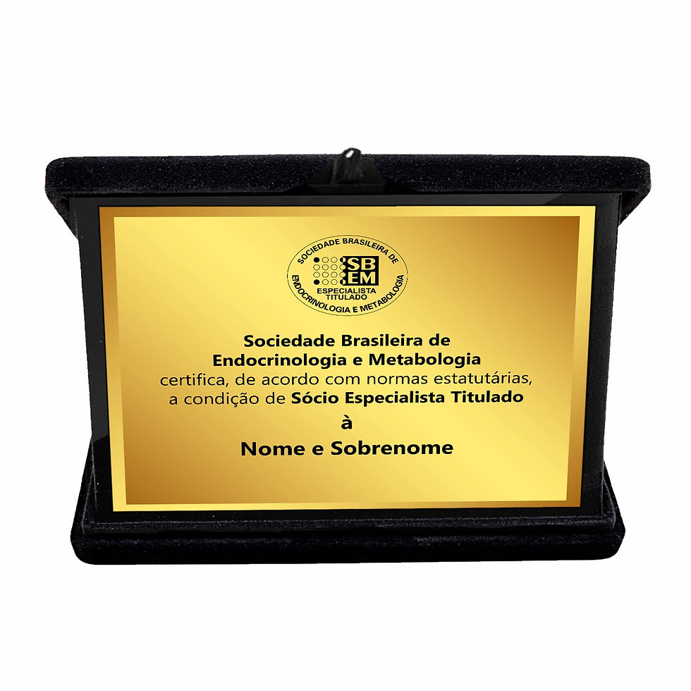Placa de aço  membro Titulado Especialista SBEM