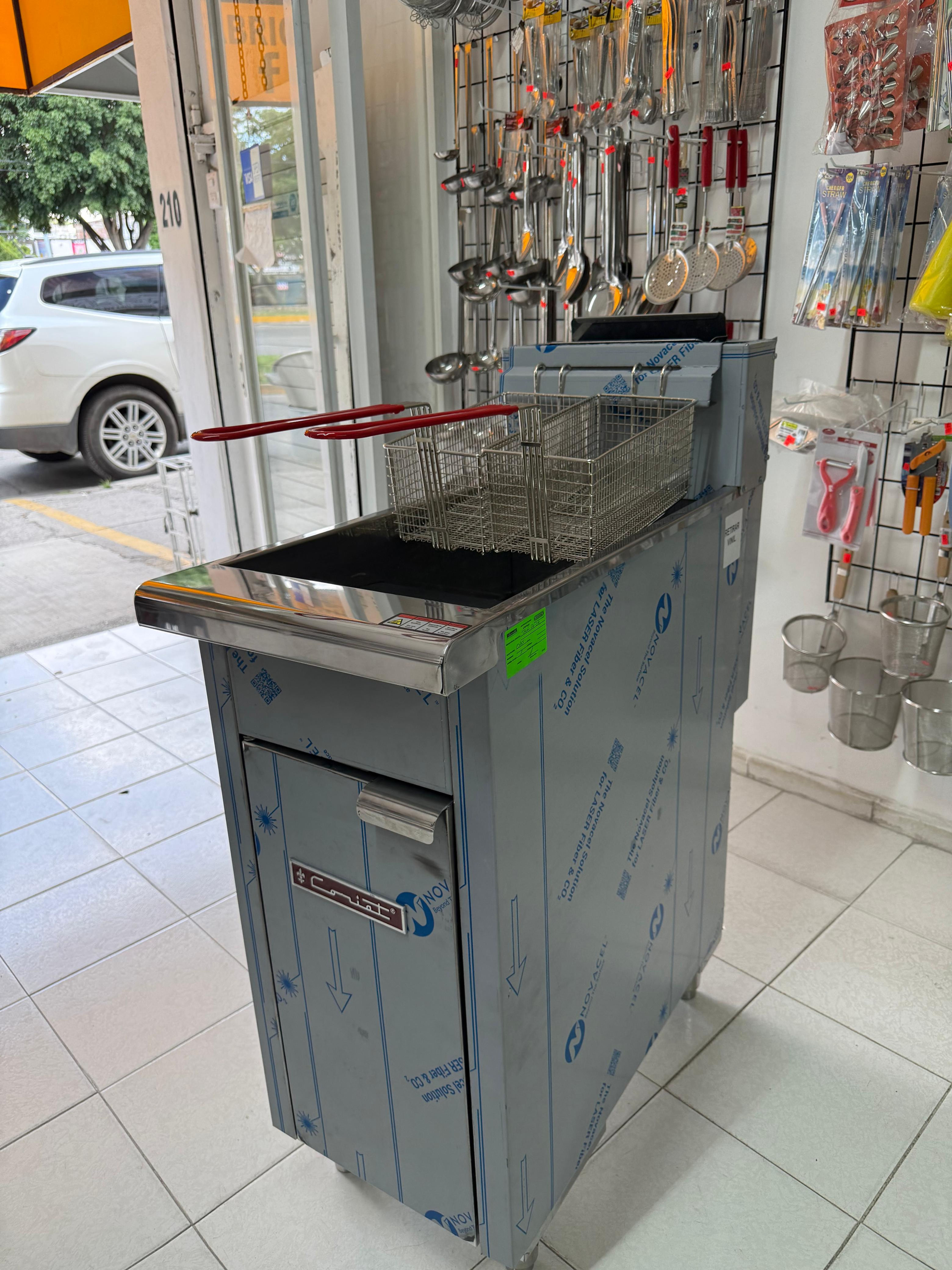 Freidora doble con termostato