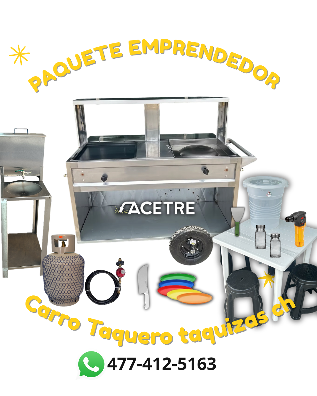 Paquete EMPRENDEDOR: Carro Taquero Taquizas ch
