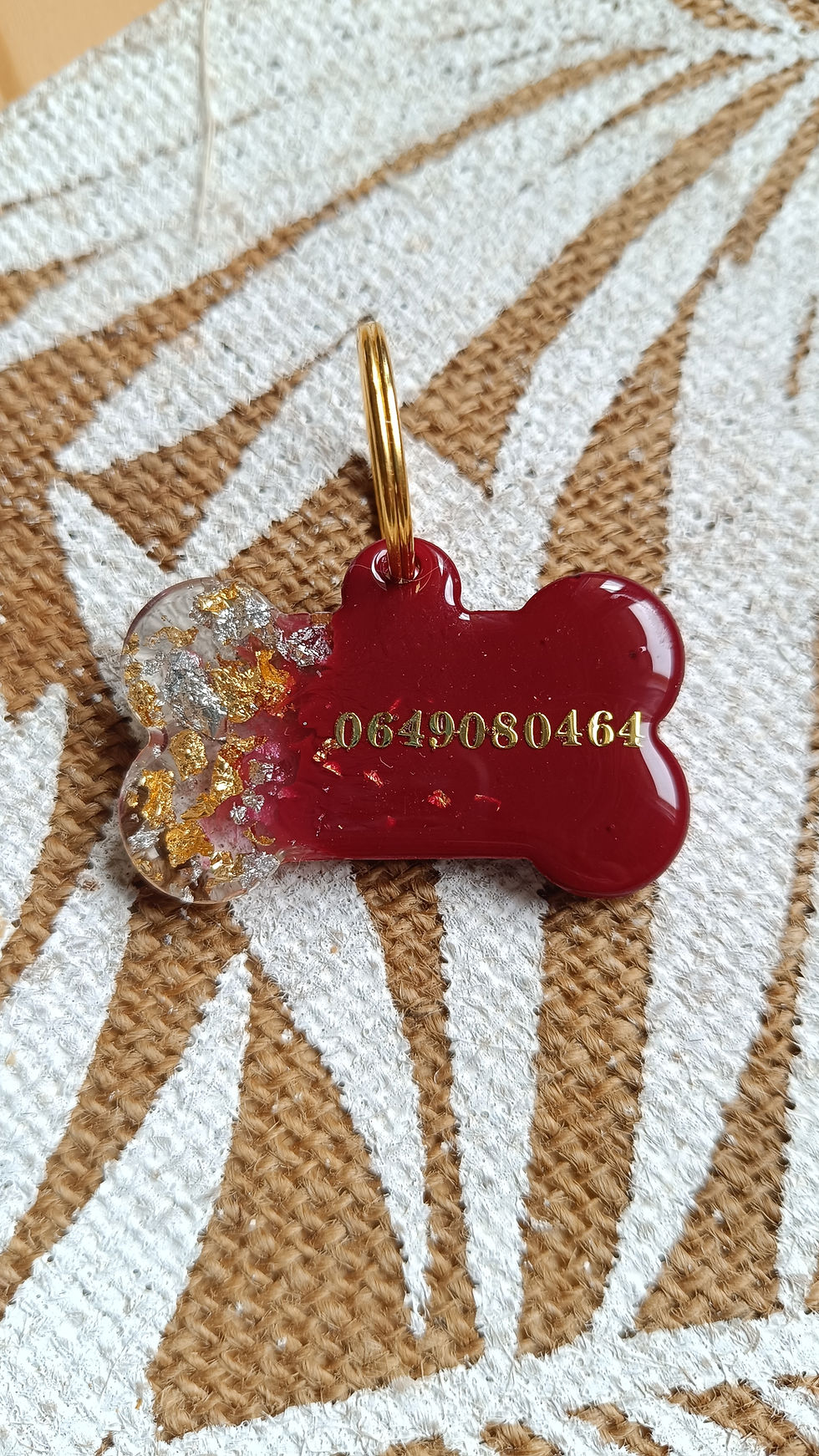 Miniature : Médaille pour chien "Rubis" en résine Epoxy
