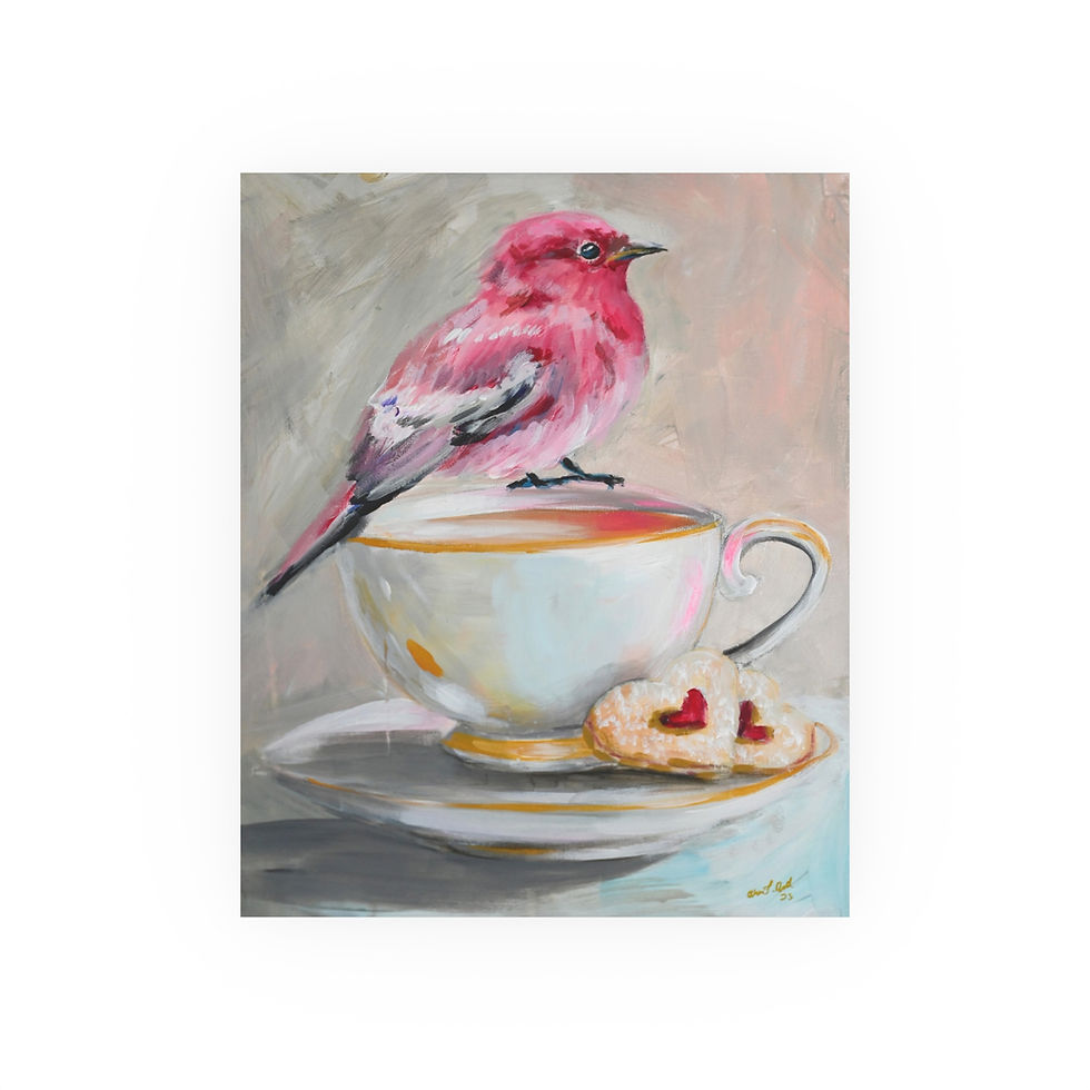 Thumbnail: Rose finch's Tea Fine Art Print