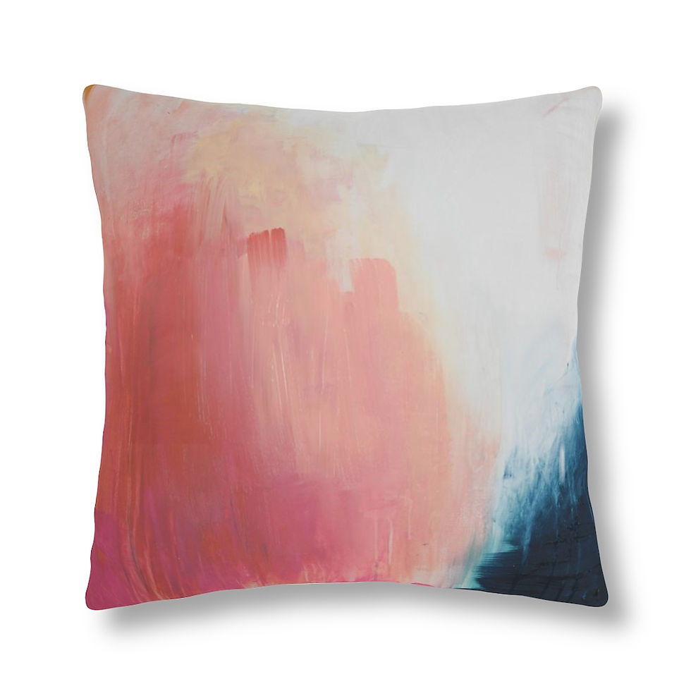 Thumbnail: Abstract Pink Flesh and Payne's Gray Painting Waterproof Pillow