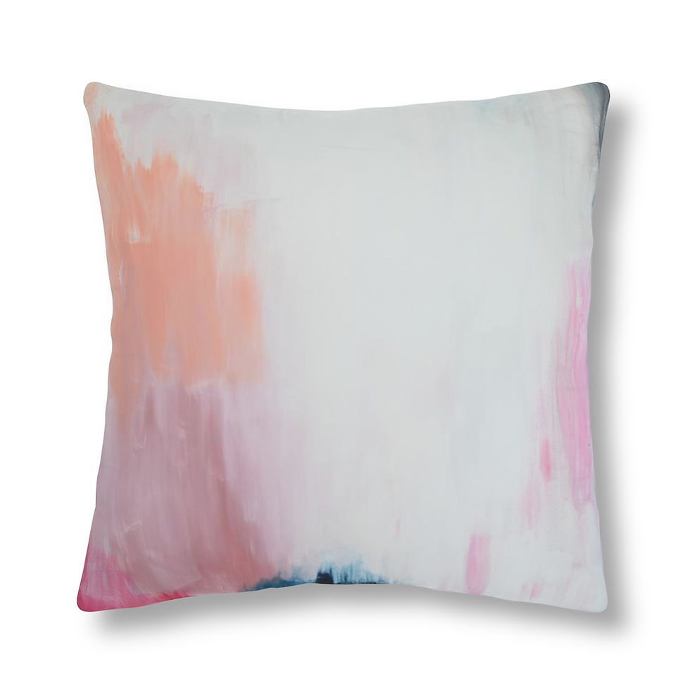 Thumbnail: Abstract Painting with Peach and Pink Pillow