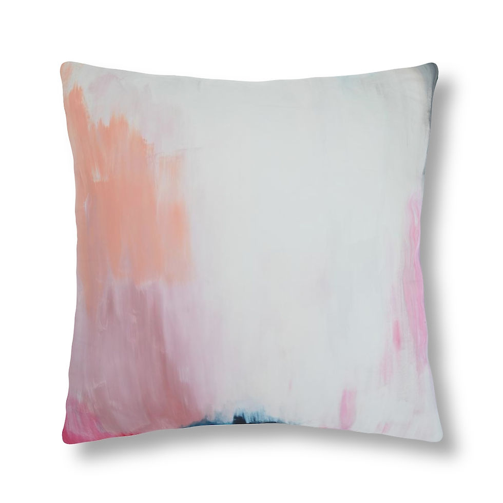 Thumbnail: Abstract Painting with Peach and Pink Pillow