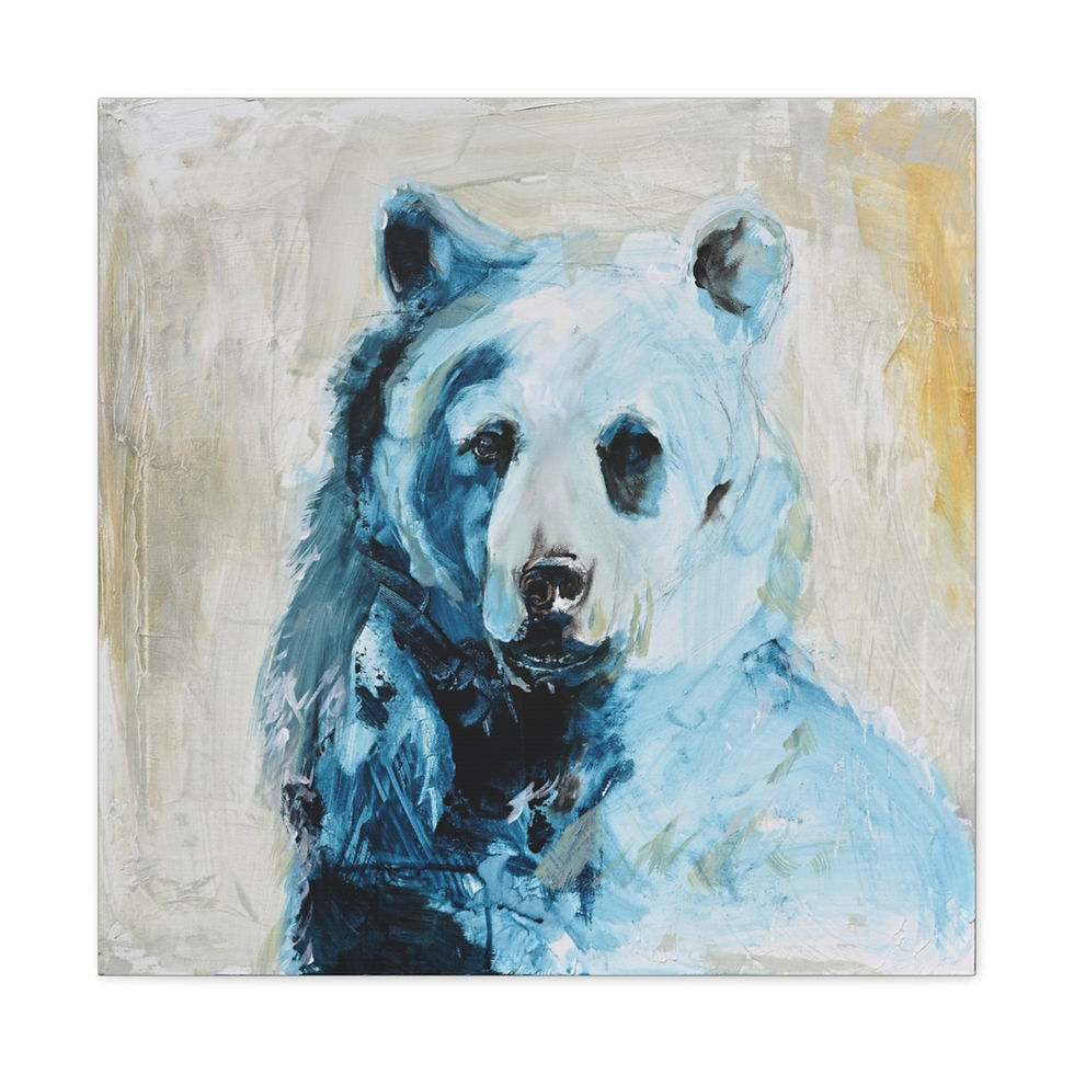 Thumbnail: Blue Bear reproduction on Canvas