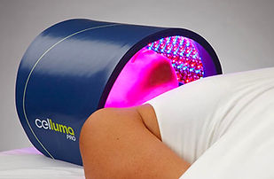 Person receiving Celluma LED Treatment