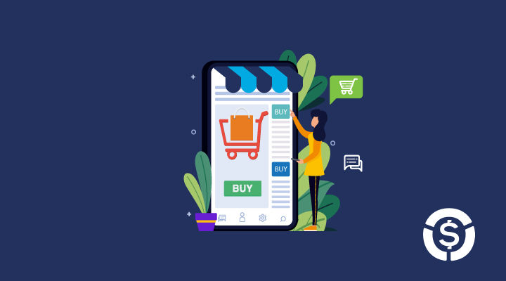 ilustração mostrando compras online
