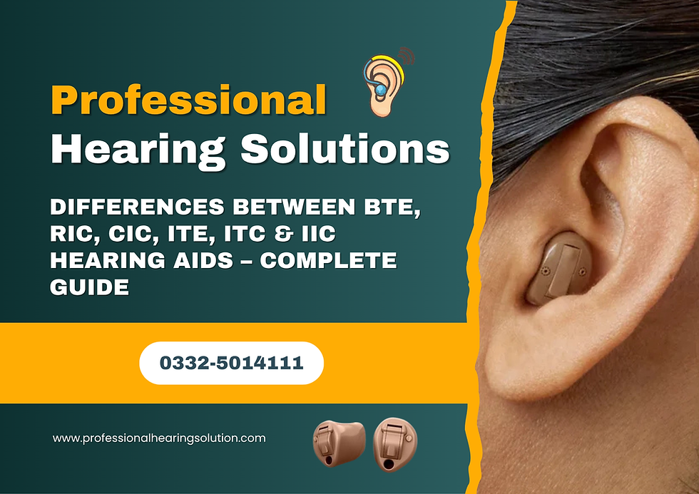 Differences Between BTE, RIC, CIC, ITE, ITC & IIC Hearing Aids – Complete Guide